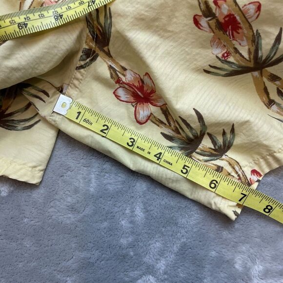 Vintage Speedo‎ Swim Trunks Mens M Yellow Bamboo Print Lined Pockets Tropical - Picture 11 of 13